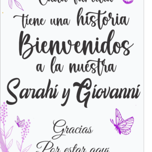 cuadro de bienvenida para boda